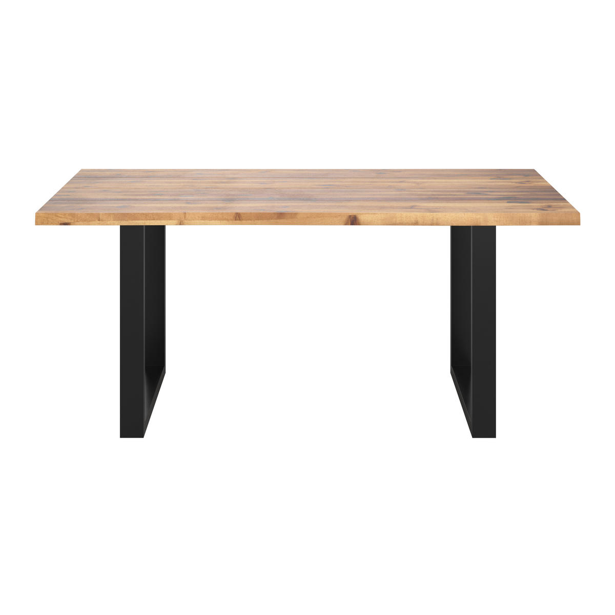 MASĂ PENTRU GRĂDINĂ 140/80/76 cm   - negru/culoare lemn acacia, Konventionell, metal/lemn (140/80/76cm) - Ambia Garden