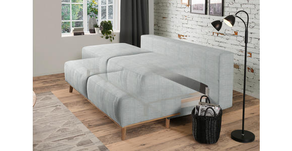 BOXSPRINGSOFA Carla  mit Stoffauswahl, Rücken echt Grau  - Grau, Design, Holz/Textil (203/97/107cm) - Dieter Knoll