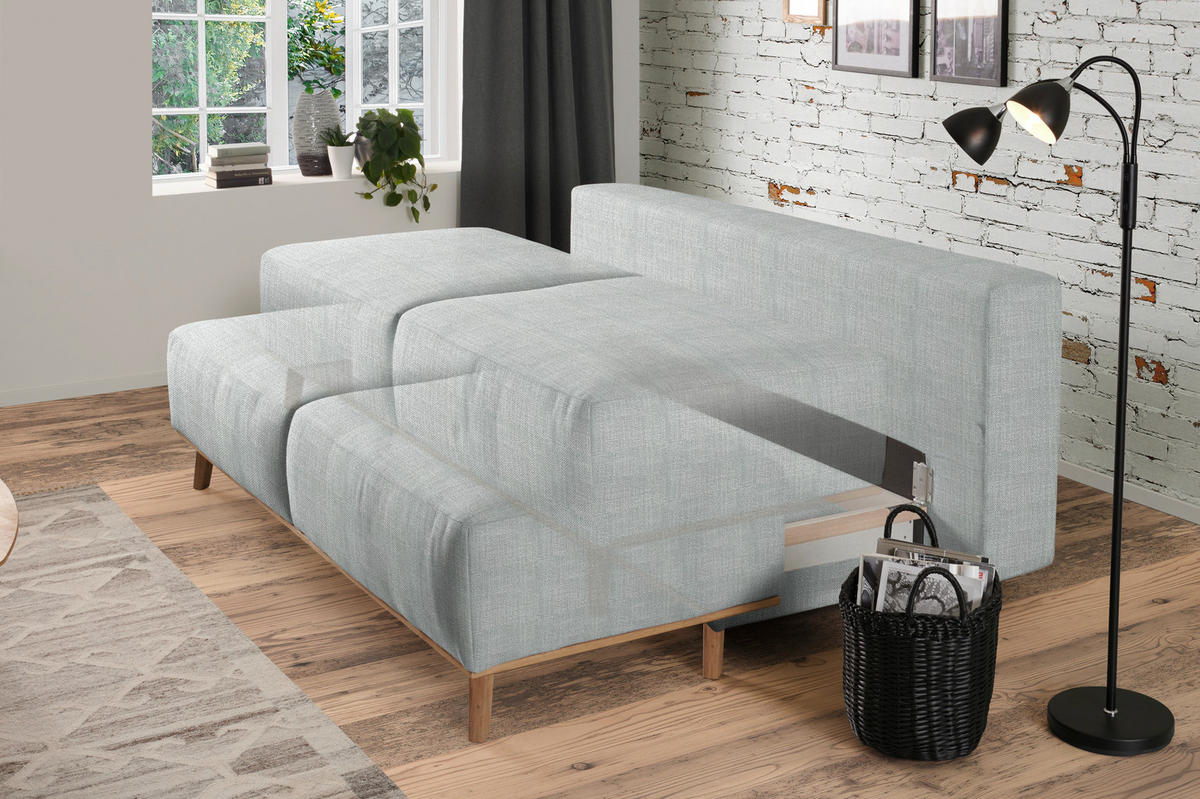 BOXSPRINGSOFA Grau  - Grau, Design, Holz/Textil (203/97/107cm) - Dieter Knoll