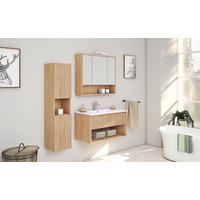 UMIVAL. ENOTA Z UMIVALNIKOM 80/50/46 cm  - barve hrasta/bela, Moderno, leseni material/keramika (80/50/46cm) - Ti'me