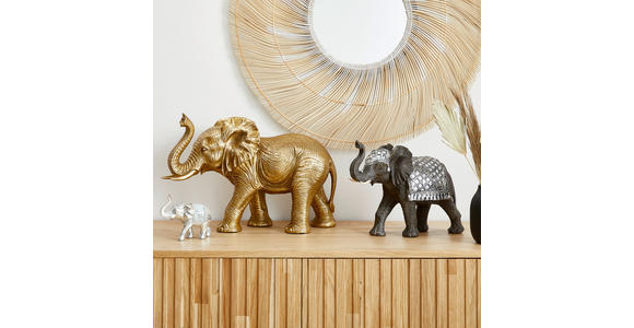 DEKOELEFANT - Dunkelgrau/Silberfarben, Basics, Kunststoff (31/19/12,5cm) - Ambia Home