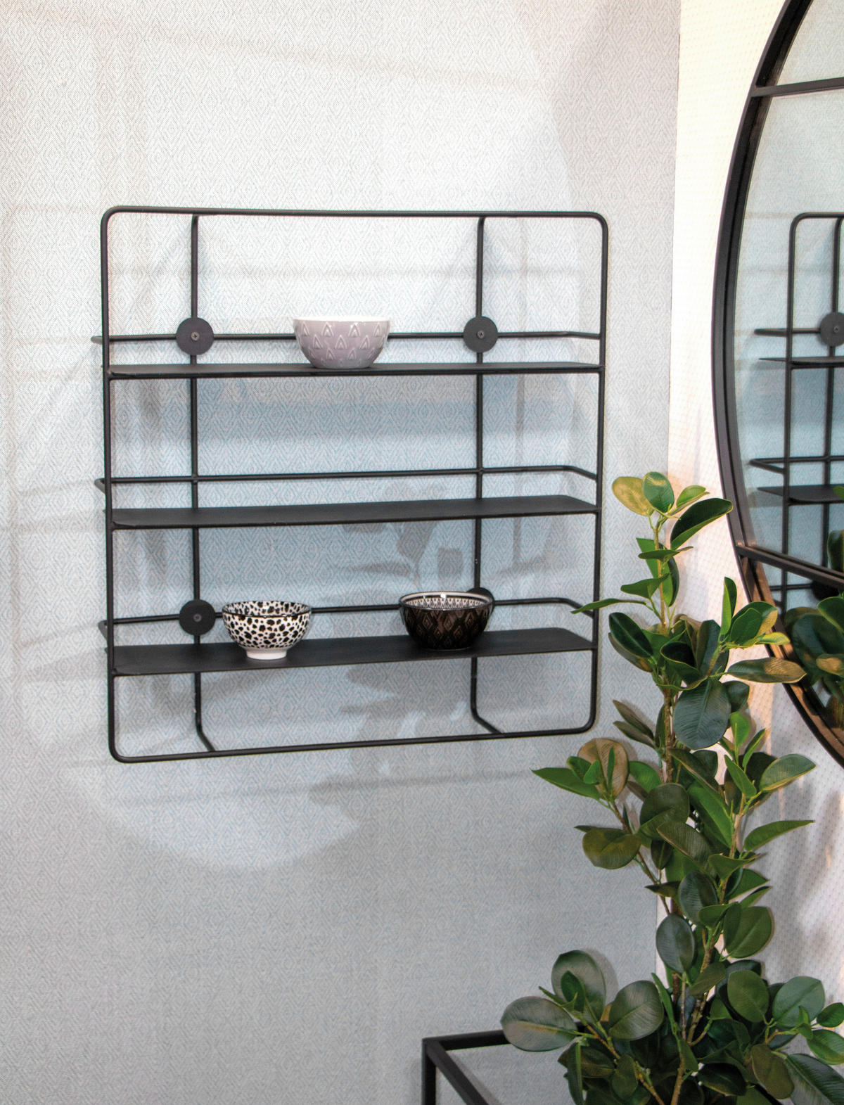 WANDREGAL Schwarz  - Schwarz, Design, Metall (53/56/14cm)