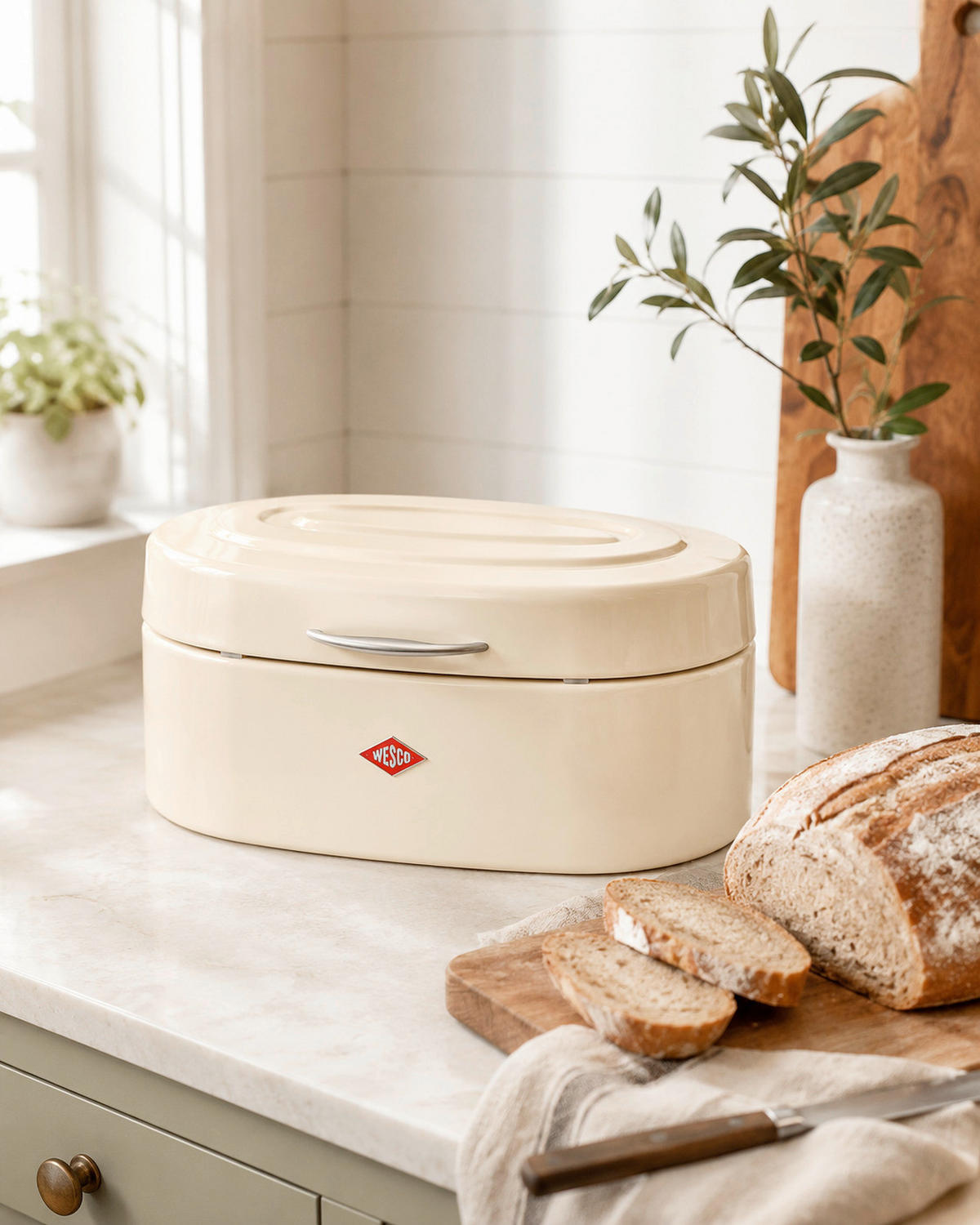BROTKASTEN - Beige, KONVENTIONELL, Metall (22,5/13,6/10cm) - Wesco
