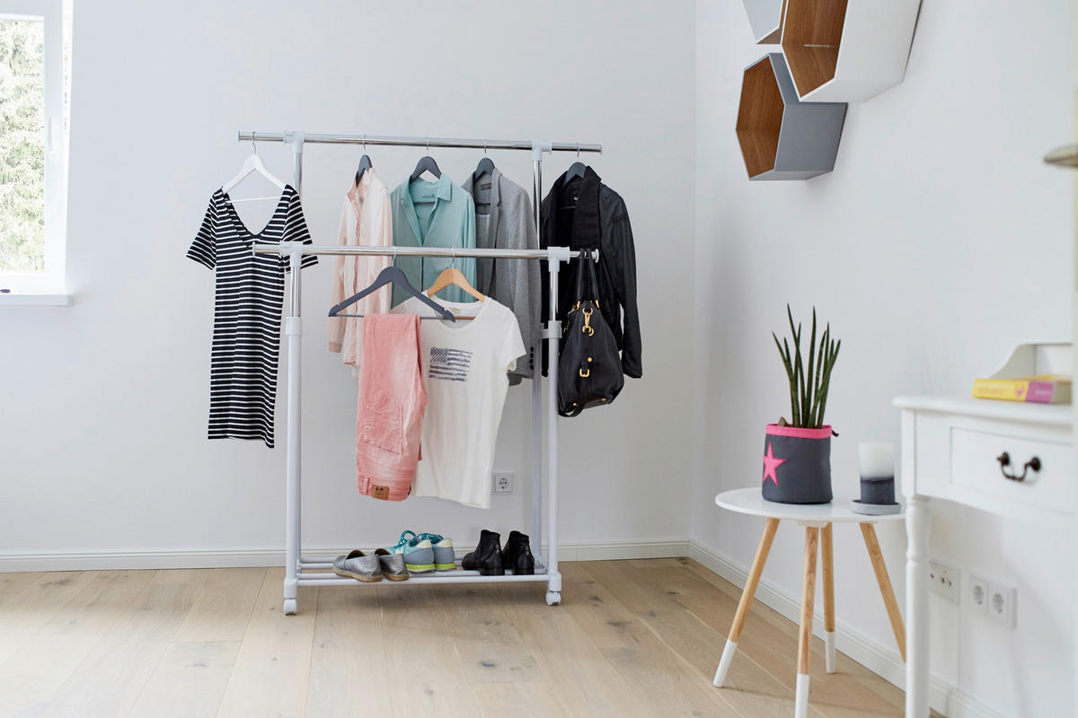 KLEIDERSTÄNDER in Weiß   - Weiß, Basics, Kunststoff/Metall (90-134/44/95-168cm) - Store It