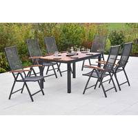 GARTENTISCHGRUPPE Aluminium  - Graphitfarben/Naturfarben, KONVENTIONELL, Metall - Gardenson