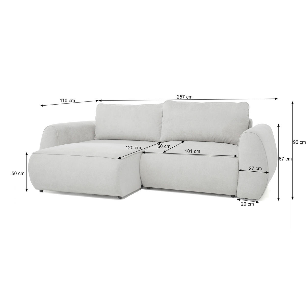 SCHLAFSOFA Jacquard Dunkelgrau  inkl. Rückenkissen, Bettkasten, Schlaffunktion, Rücken echt, Liegefläche im Originalstoff  - Dunkelgrau/Schwarz, KONVENTIONELL, Kunststoff/Textil (257/96/110cm) - Milino
