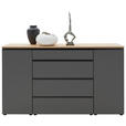 SIDEBOARD 180/102/41 cm  - Eichefarben/Schwarz, Design, Holz/Holzwerkstoff (180/102/41cm) - Dieter Knoll