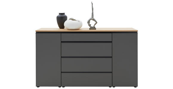 SIDEBOARD 180/102/41 cm  - Eichefarben/Schwarz, Design, Holz/Holzwerkstoff (180/102/41cm) - Dieter Knoll