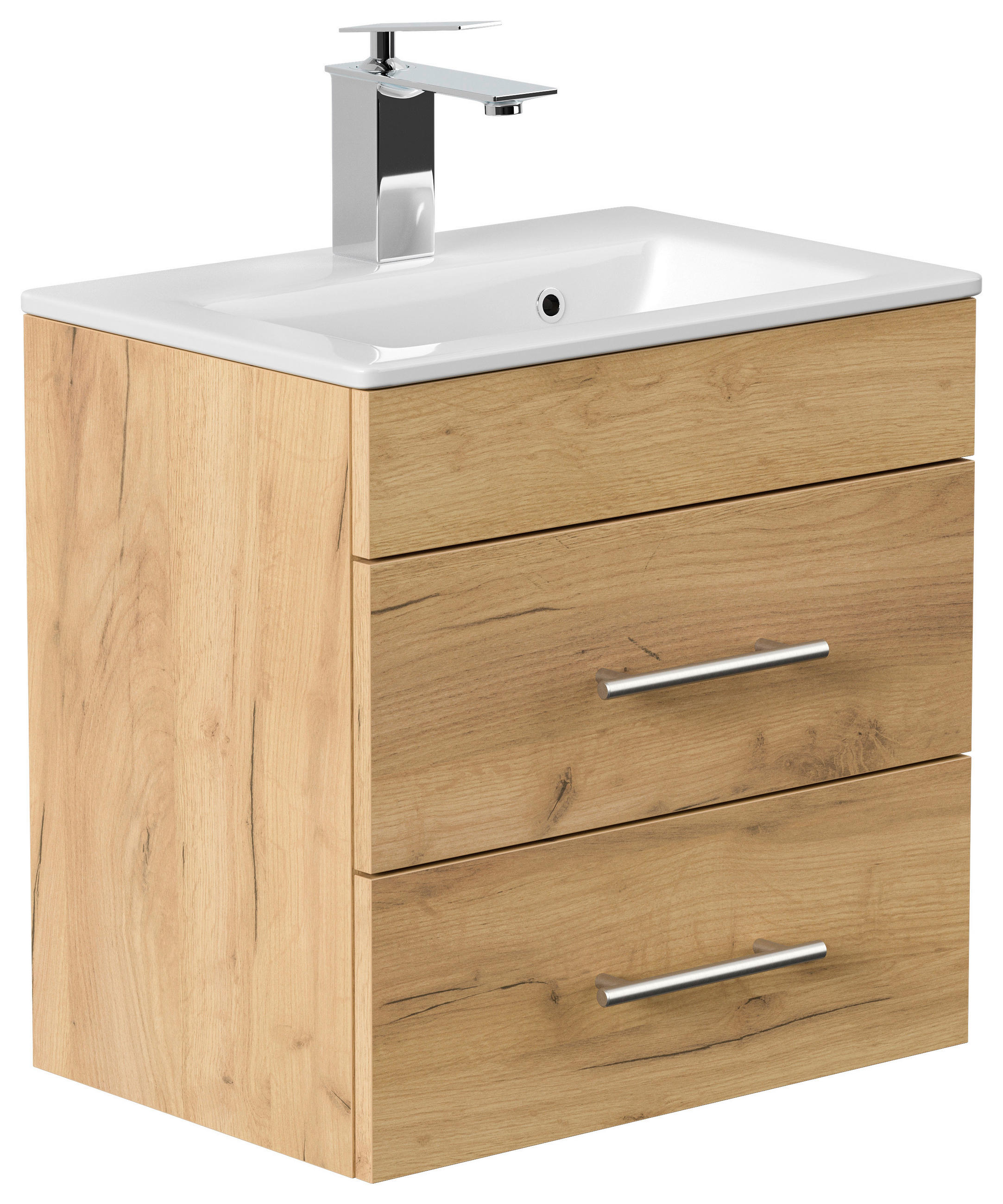 BADEZIMMER  in 50 cm  - Eichefarben/Silberfarben, MODERN, Holzwerkstoff/Metall (50cm) - MID.YOU