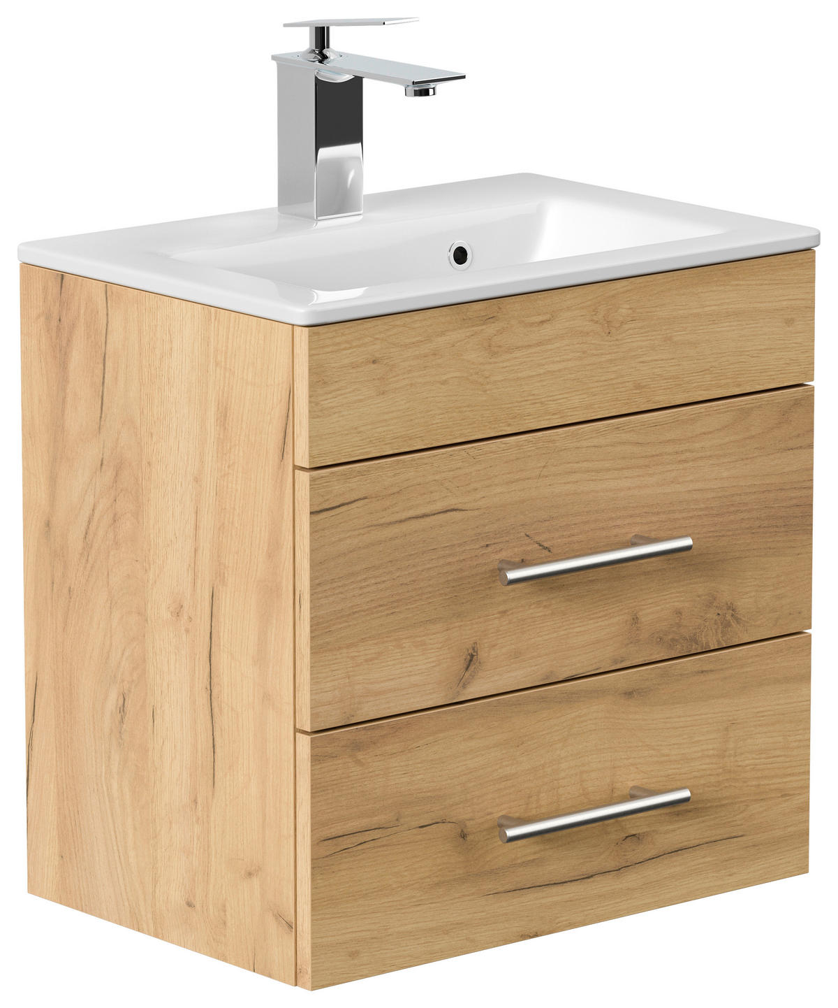 BADEZIMMER  in 50 cm  - Eichefarben/Silberfarben, MODERN, Holzwerkstoff/Metall (50cm) - MID.YOU