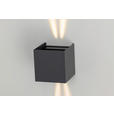LED-WANDLEUCHTE Atlas 10/10/10 cm  - Dunkelgrau, Basics, Kunststoff/Metall (10/10/10cm) - Novel