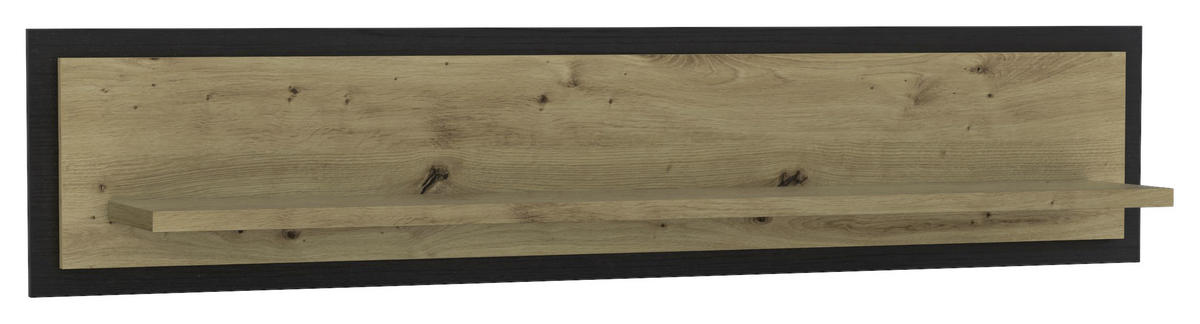 WANDBOARD in 140/29,6/23,4 cm Schwarz, Eichefarben  - Eichefarben/Schwarz, Basics, Holzwerkstoff/Kunststoff (140/29,6/23,4cm) - Livetastic