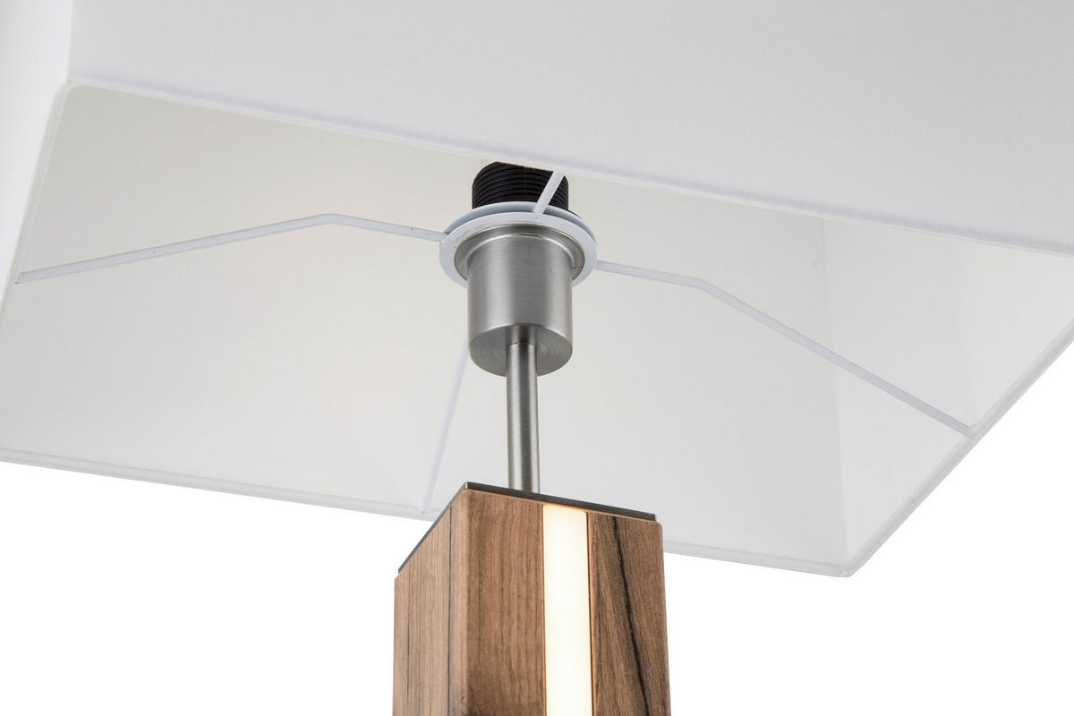 STEHLEUCHTE 40/27/150 cm    - Silberfarben/Weiß, Design, Holzwerkstoff/Textil (40/27/150cm) - Globo