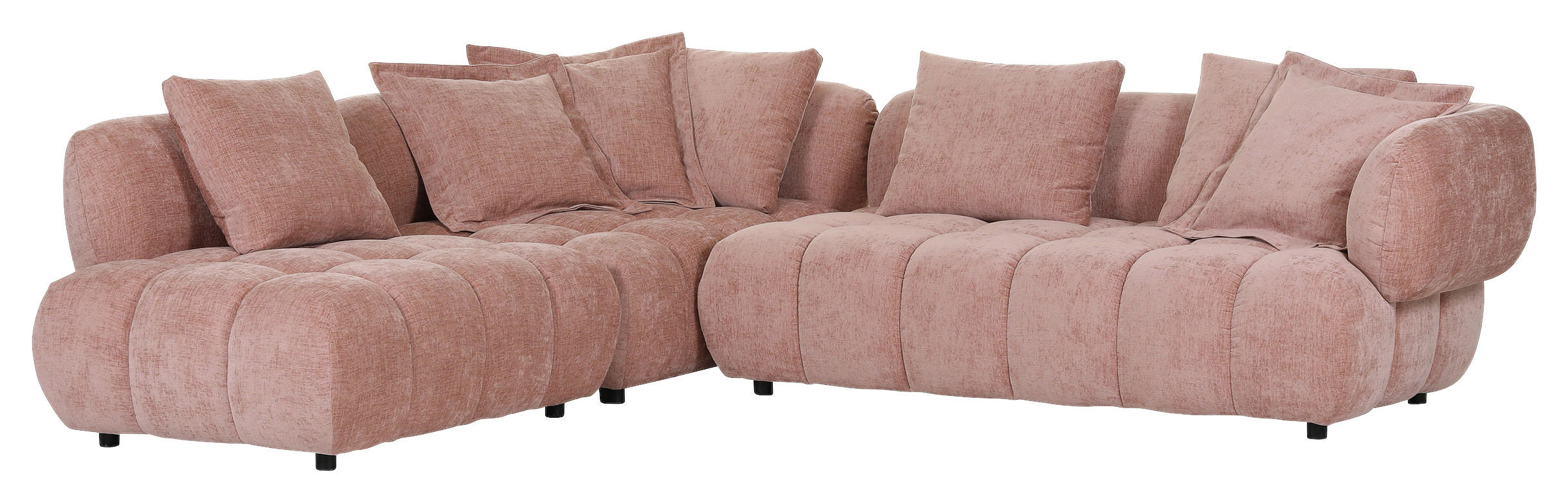 HÖRNSOFFA i flatväv gammelrosa  - svart/gammelrosa, Klassisk, textil/plast (250/289cm) - Carryhome