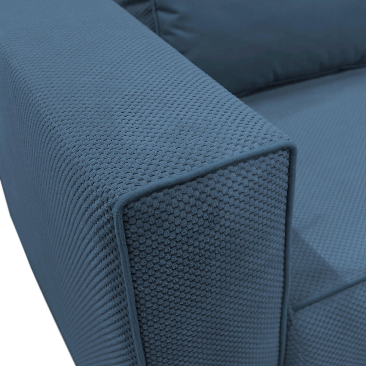 RÉCAMIERE Blau Plüsch  - Blau/Schwarz, Design, Kunststoff/Textil (168/73/99cm) - MID.YOU