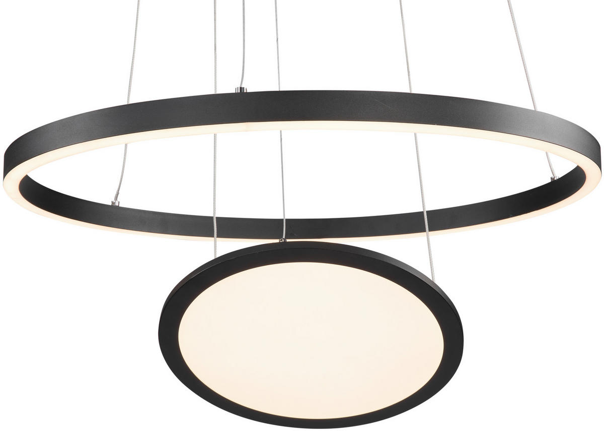 ZÁVĚSNÉ LED SVÍTIDLO, 60 cm  - bílá/černá, Trend, kov/plast (60cm) - Novel