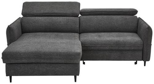 ECKSOFA in Struktur Dunkelgrau  - Dunkelgrau/Schwarz, Design, Holz/Textil (185/232cm) - Stylife