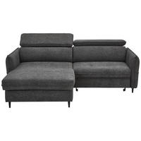 ECKSOFA inkl. Funktionen Graphitfarben Struktur  - Schwarz/Graphitfarben, Design, Holz/Textil (185/232cm) - Stylife