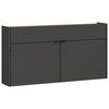 SCHUHSCHRANK GW-Ameca  in 110/57/22 cm  - Eichefarben/Schwarz, Design, Holzwerkstoff/Metall (110/57/22cm)