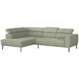 ECKSOFA in Chenille Creme  205/280 cm  - Creme/Schwarz, Design, Textil/Metall (205/280cm) - Xora