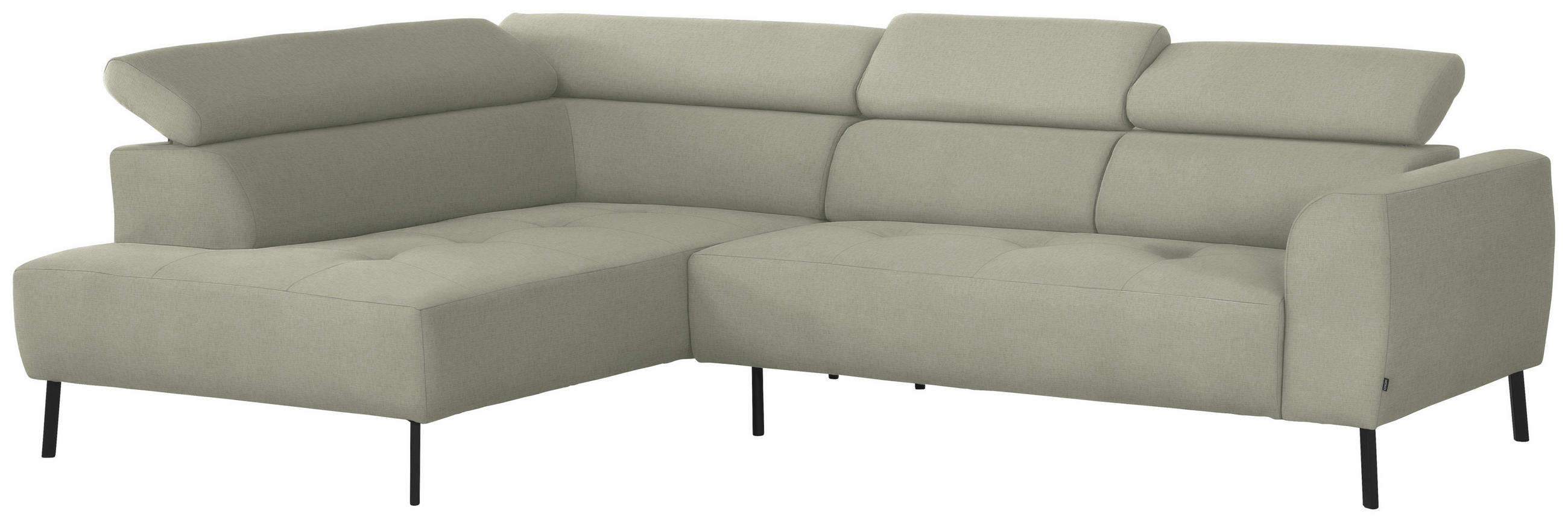 ECKSOFA in Chenille Creme  205/280 cm  - Creme/Schwarz, Design, Textil/Metall (205/280cm) - Xora