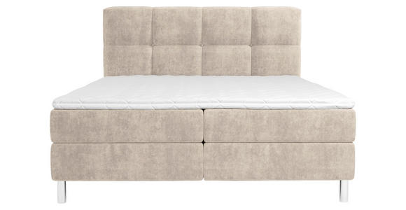 BOXBETT 180/200 cm  in Beige  - Chromfarben/Beige, MODERN, Holz/Holzwerkstoff (180/200cm) - Esposa