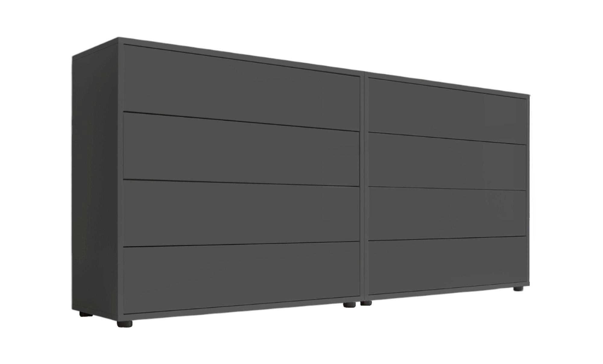 SIDEBOARD Mailand Set 1  in 158/73/33 cm  - Anthrazit/Schwarz, MODERN, Holzwerkstoff/Kunststoff (158/73/33cm) - MID.YOU