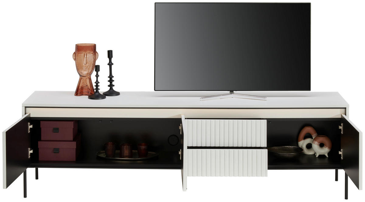 TV-SZEKRÉNY 192/56/40 cm  - fekete/fehér, Design, faalapú anyag (192/56/40cm) - Hom`in