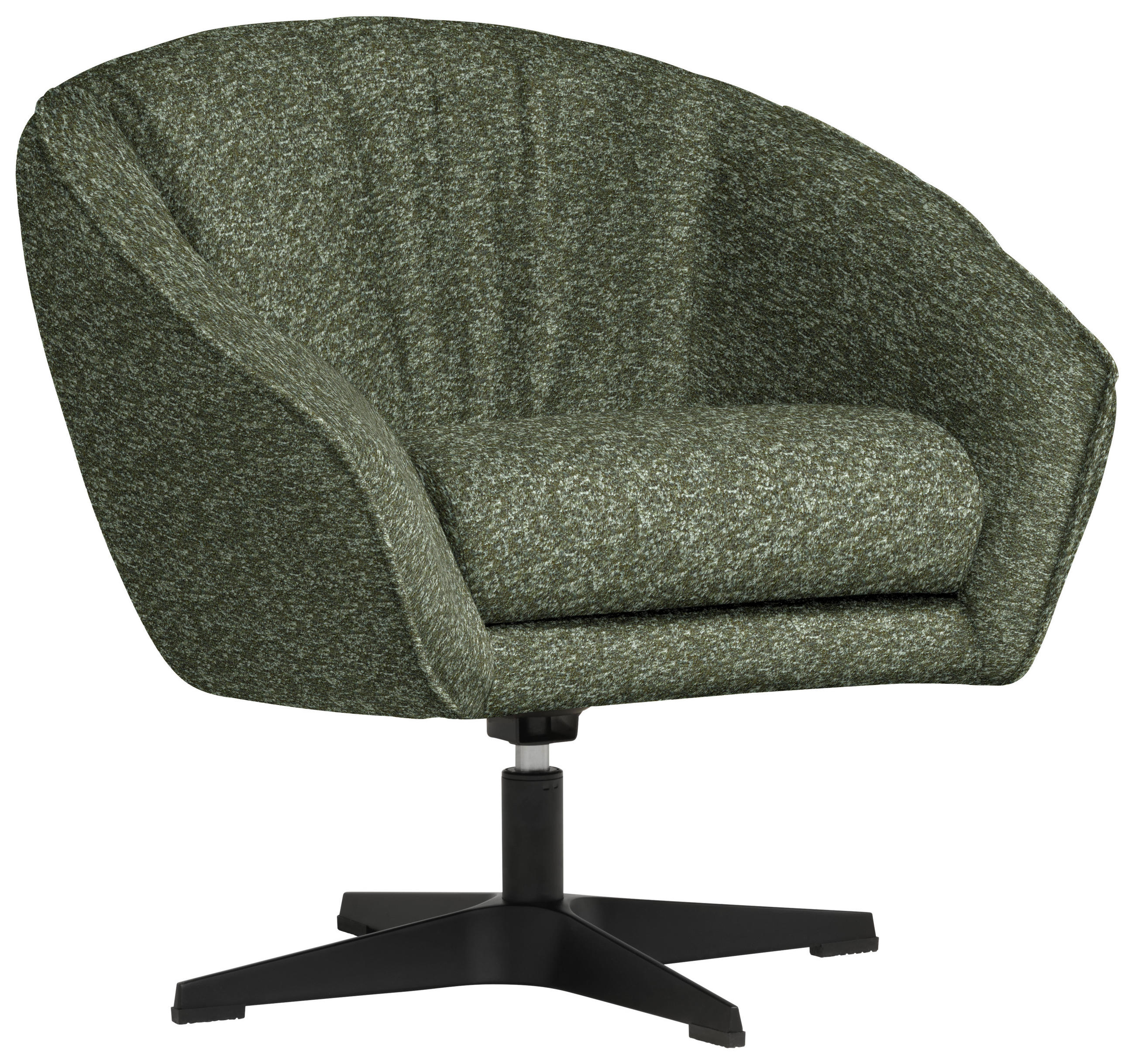 SESSEL in Bouclé Grün  - Schwarz/Grün, Design, Textil/Metall (80/78/80cm) - Stylife