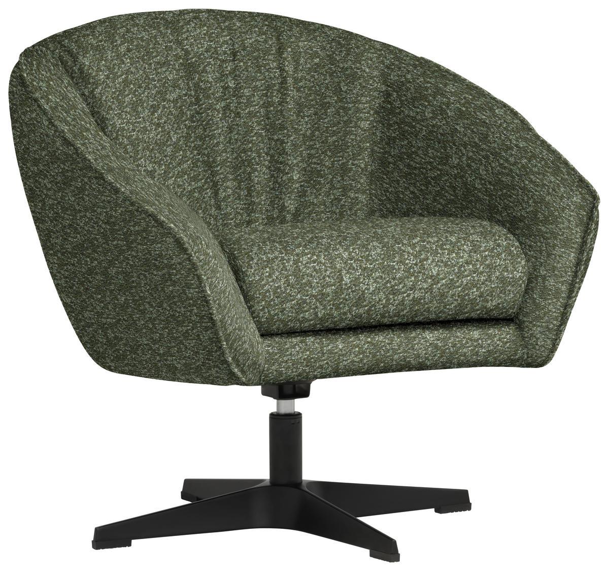 SESSEL in Bouclé Grün  - Schwarz/Grün, Design, Textil/Metall (80/78/80cm) - Stylife