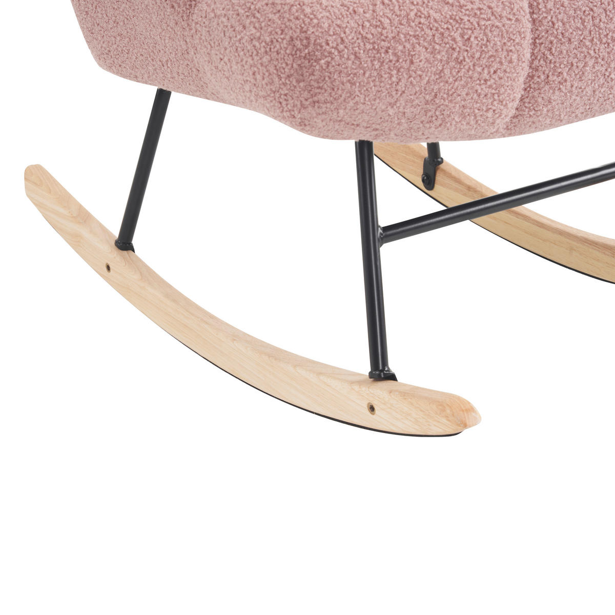 SCHAUKELSTUHL in Bouclé Rosa  - Ecru/Schwarz, MODERN, Holz/Textil (67/85cm) - P & B