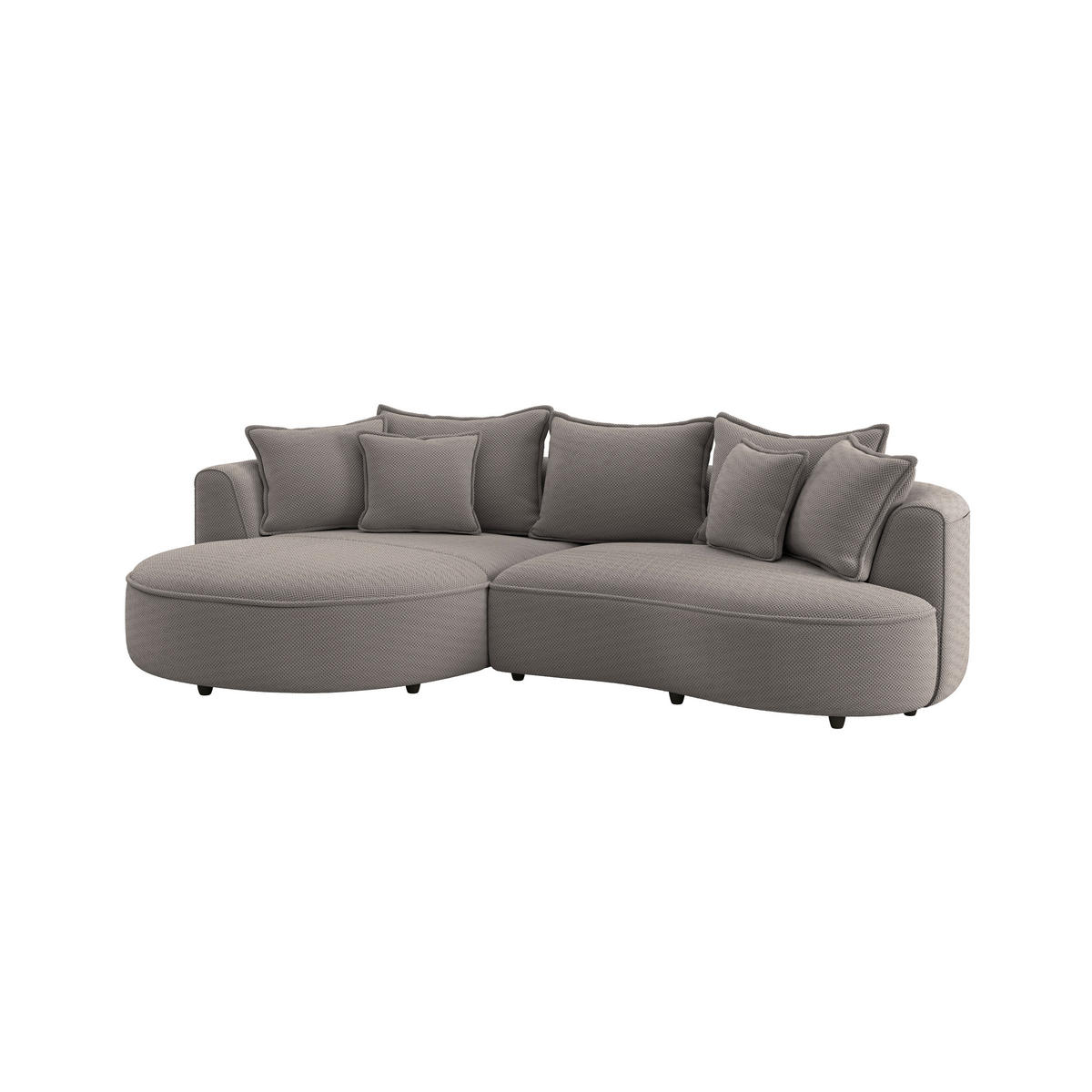 ECKSOFA LEVI Cappuccino Velours, Struktur  - Schwarz/Cappuccino, MODERN, Kunststoff/Textil (168/287cm) - Livetastic