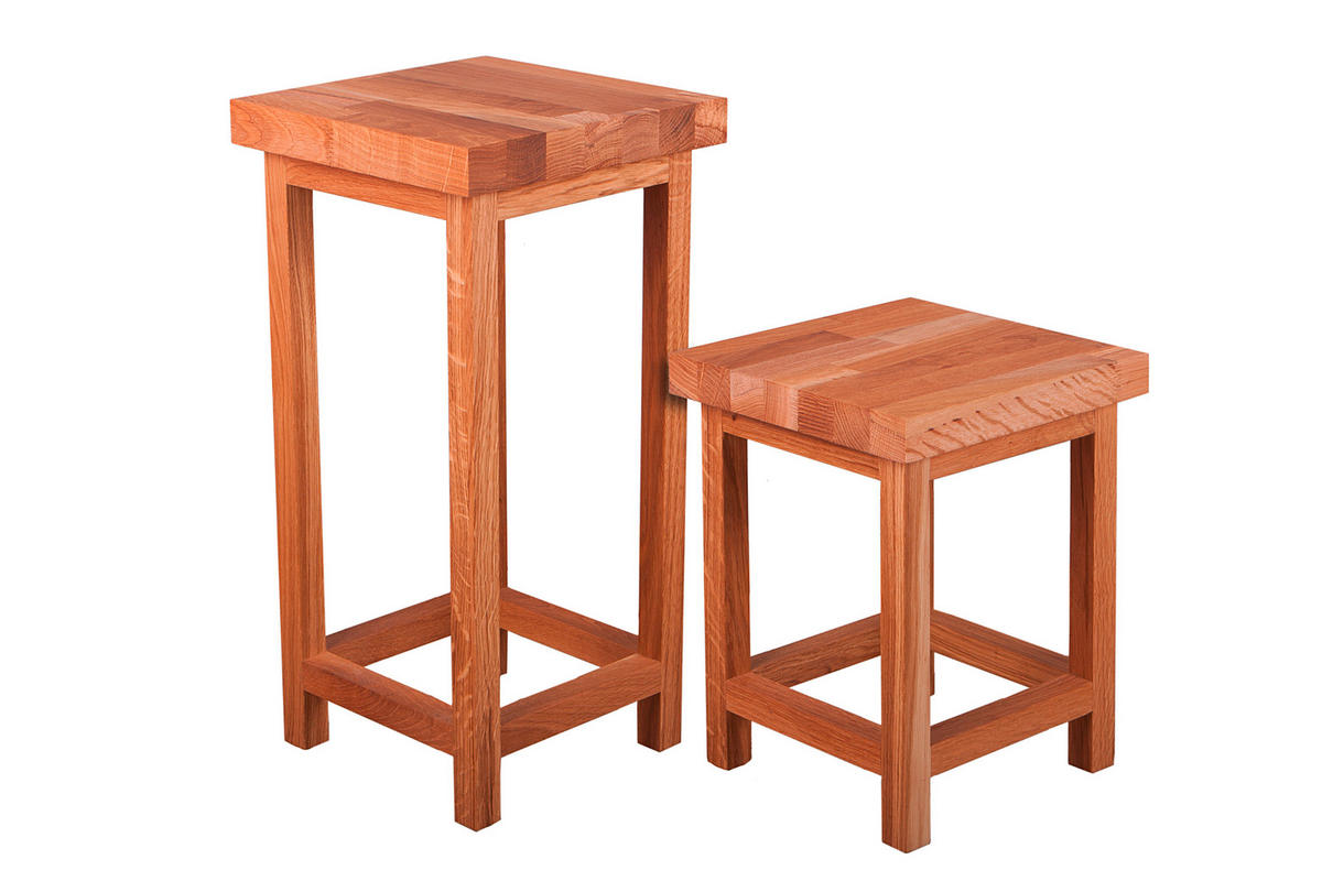Universalhocker Echtholz  - Eichefarben, Basics, Holz (30/60/30cm) - Gardenson