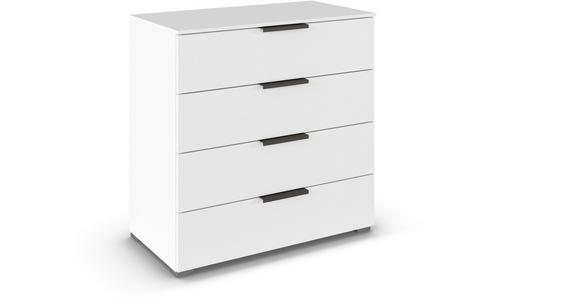 KOMMODE 80/81/42 cm in Weiß - Graphitfarben/Alufarben, Trend, Holzwerkstoff/Metall (80/81/42cm) - Novel