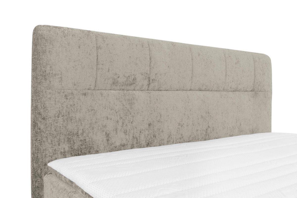 BOXSPRINGBETT 160/200 cm  in Hellgrau  - Hellgrau/Schwarz, Design, Textil/Metall (160/200cm) - Esposa