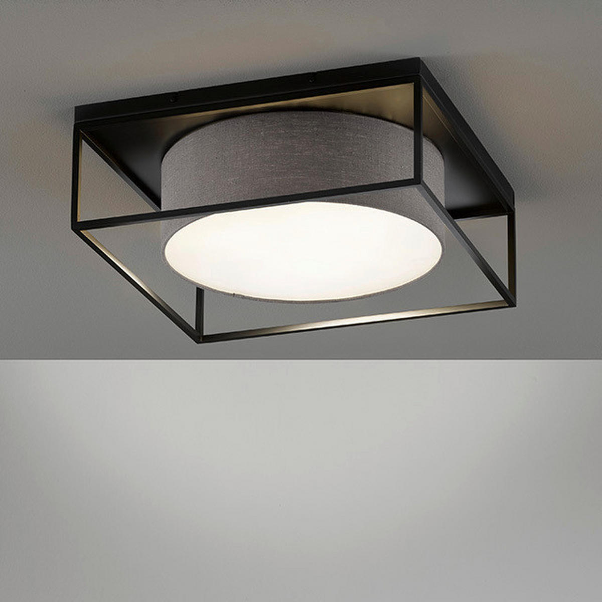 DECKENLEUCHTE  50/20 cm    - Sandfarben/Weiss, Design, Naturmaterialien/Kunststoff (50/20cm) - Fischer & Honsel