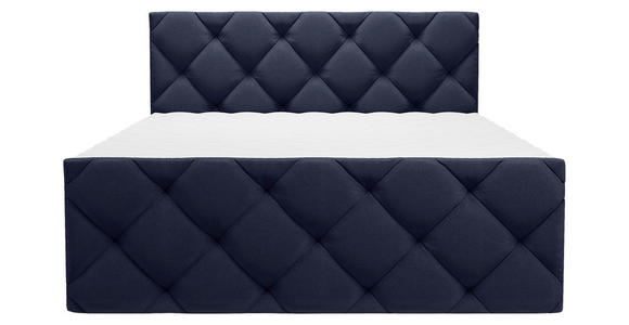 BOXBETT 200/200 cm in Dunkelblau - Schwarz/Dunkelblau, KONVENTIONELL, Kunststoff/Textil (200/200cm) - Carryhome