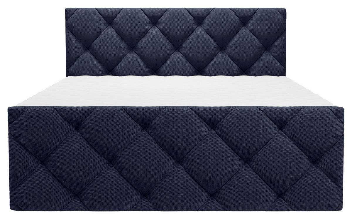 BOXBETT 140/200 cm  in Dunkelblau  - Schwarz/Dunkelblau, KONVENTIONELL, Kunststoff/Textil (140/200cm) - Carryhome