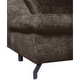 WOHNLANDSCHAFT in Struktur Mokka  - Schwarz/Mokka, KONVENTIONELL, Textil/Metall (253/357/188cm) - Carryhome