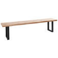 SITZBANK 160/44/40 cm Wildeiche massiv Metall  - Schwarz, Natur, Holz/Metall (160/44/40cm) - Landscape