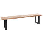 SITZBANK 200/44/40 cm  in Schwarz, Eichefarben  - Eichefarben/Schwarz, Natur, Holz/Metall (200/44/40cm) - Landscape