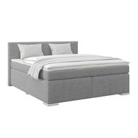 BOXSPRINGBETT  in Grau  - Alufarben/Grau, Basics, Kunststoff/Textil (160cm) - Boxxx