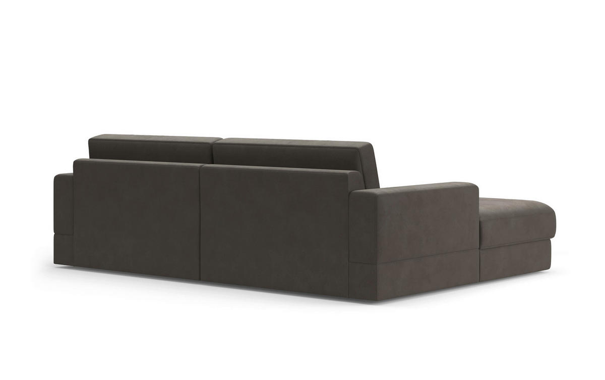 ECKSOFA Flachgewebe Graphitfarben  - Schwarz/Graphitfarben, Modern, Kunststoff/Textil (196/264cm) - Sit & More