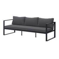3-SITZER-SOFA Webstoff Anthrazit  - Anthrazit, MODERN, Textil/Metall (198/63/76cm) - Ambia Garden