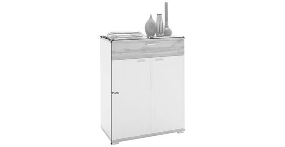 SCHUHSCHRANK 74/95/40 cm - Eichefarben/Weiß, Design, Holzwerkstoff/Metall (74/95/40cm) - Carryhome