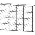 SCHWEBETÜRENSCHRANK 316/235/68 cm 4-türig Weiß, Eiche Artisan  - Chromfarben/Weiß, Design, Glas/Holzwerkstoff (316/235/68cm) - Novel
