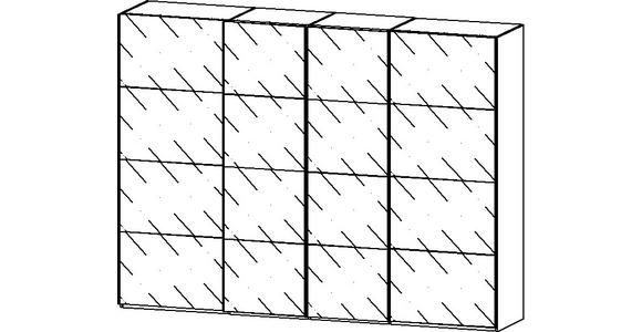 SCHWEBETÜRENSCHRANK 316/235/68 cm 4-türig Weiß, Hellgrau - Chromfarben/Hellgrau, Design, Glas/Holzwerkstoff (316/235/68cm) - Novel
