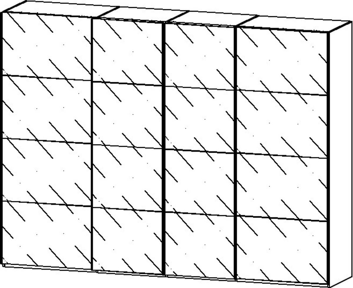 SCHWEBETÜRENSCHRANK 316/235/68 cm 4-türig Weiß  - Chromfarben/Weiß, Design, Glas/Holzwerkstoff (316/235/68cm) - Novel