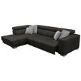 ECKSOFA in Chenille Braun  - Chromfarben/Braun, Design, Textil (207/301cm) - Xora