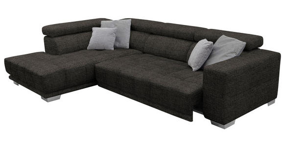 ECKSOFA in Chenille Braun  - Chromfarben/Braun, Design, Textil (207/301cm) - Xora